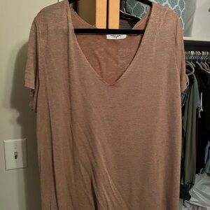 Project Social T V-Neck Brown Top